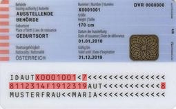 Muster Personalausweis Oesterreich