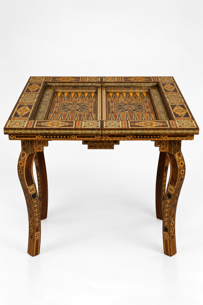 Oriental Mosaic Game Table - Backgammon &amp; Chess