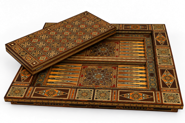 Oriental Mosaic Game Table - Backgammon & Chess